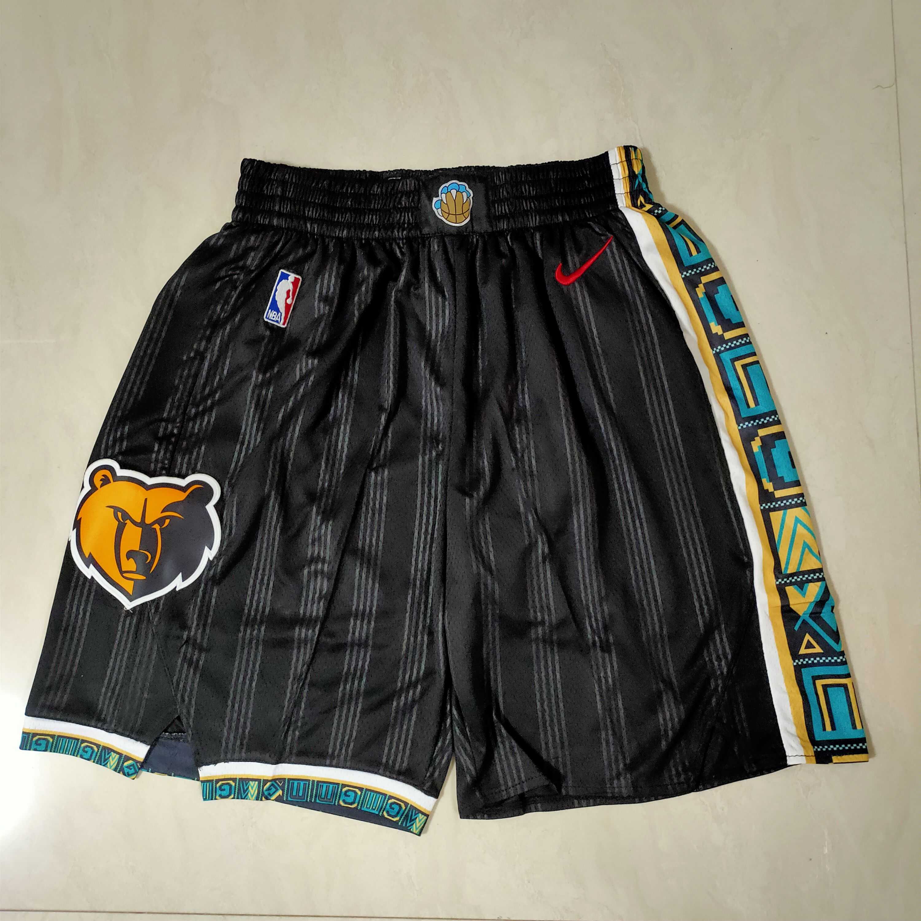 Men NBA Memphis Grizzlies Black Shorts 0416